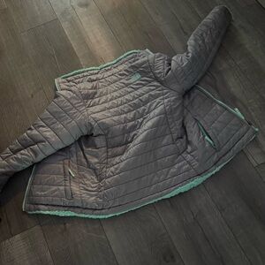 The North Face Kids Jacket - Gray with Mint Accents